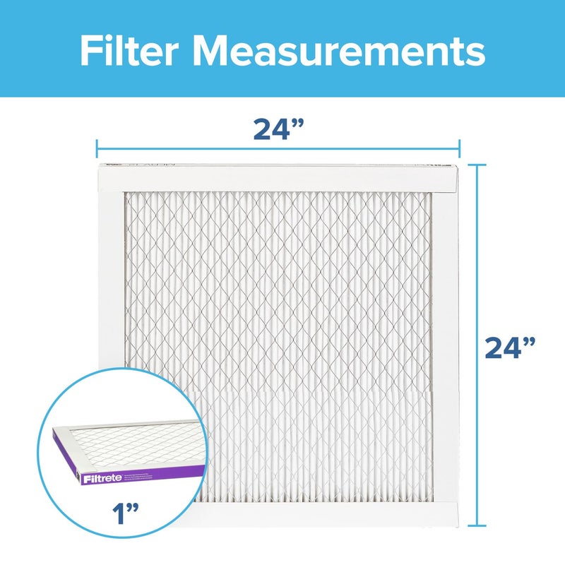 Filtrete 24x24x1 AC Furnace Air Filter, MERV 12, MPR 1500, CERTIFIED asthma & allergy friendly, 3 Month Pleated 1-Inch Electrostatic Air Cleaning Filter, 6-Pack (Actual Size 23.81x23.81x0.78 in) - Image 2
